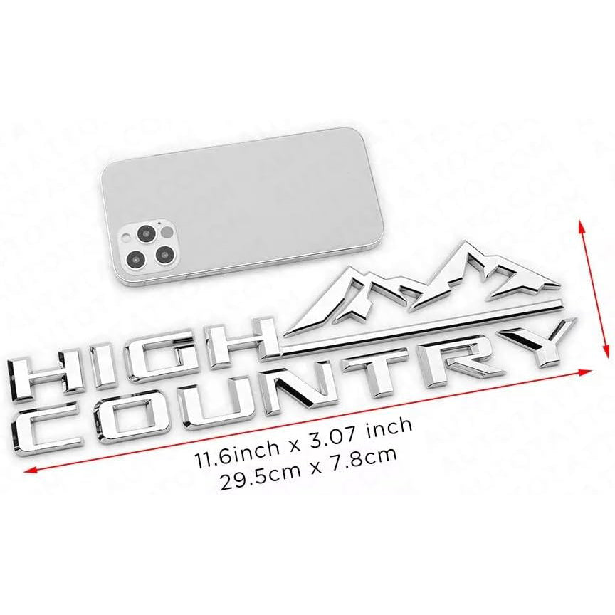 1Pc High Country Emblem Rear Tailgate Letter Logo Car Badge Nameplate Replacement for 2019-2025 Tahoe Silverado