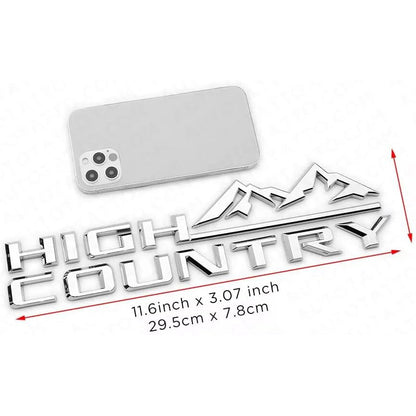 1Pc High Country Emblem Rear Tailgate Letter Logo Car Badge Nameplate Replacement for 2019-2025 Tahoe Silverado