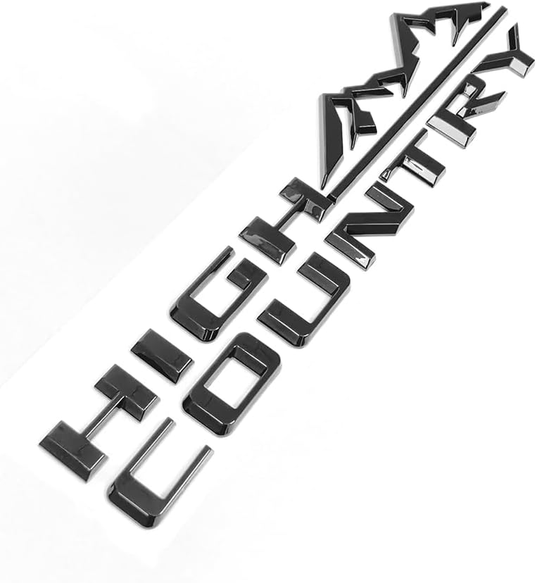 High Country Emblems Side Tailgate Badges 3D Letters Compatible with Silverado Tahoe Suburban 2019-2025 High Country