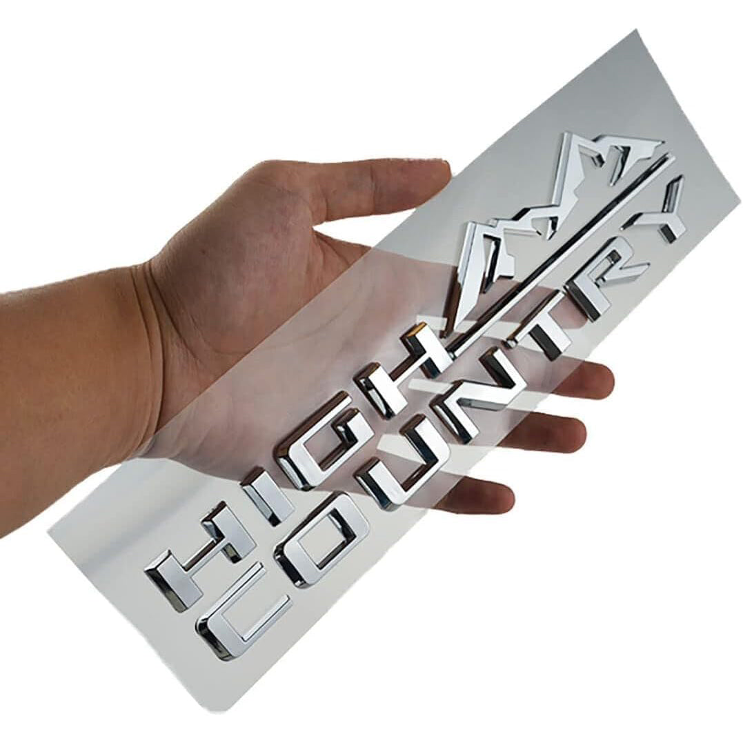 1Pc High Country Emblem Rear Tailgate Letter Logo Car Badge Nameplate Replacement for 2019-2025 Tahoe Silverado