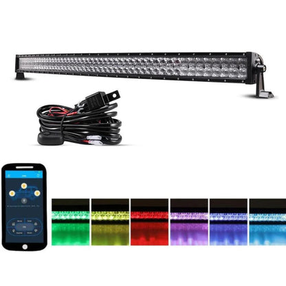 Light Bar for SUV ATV UTV Trucks Pickup Boat 22"/32"/42" V-Series RGB Straight/Curved 5D lens Combo Beam Double Row LED