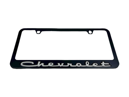 Classic Chevrolet Black License Plate Frame