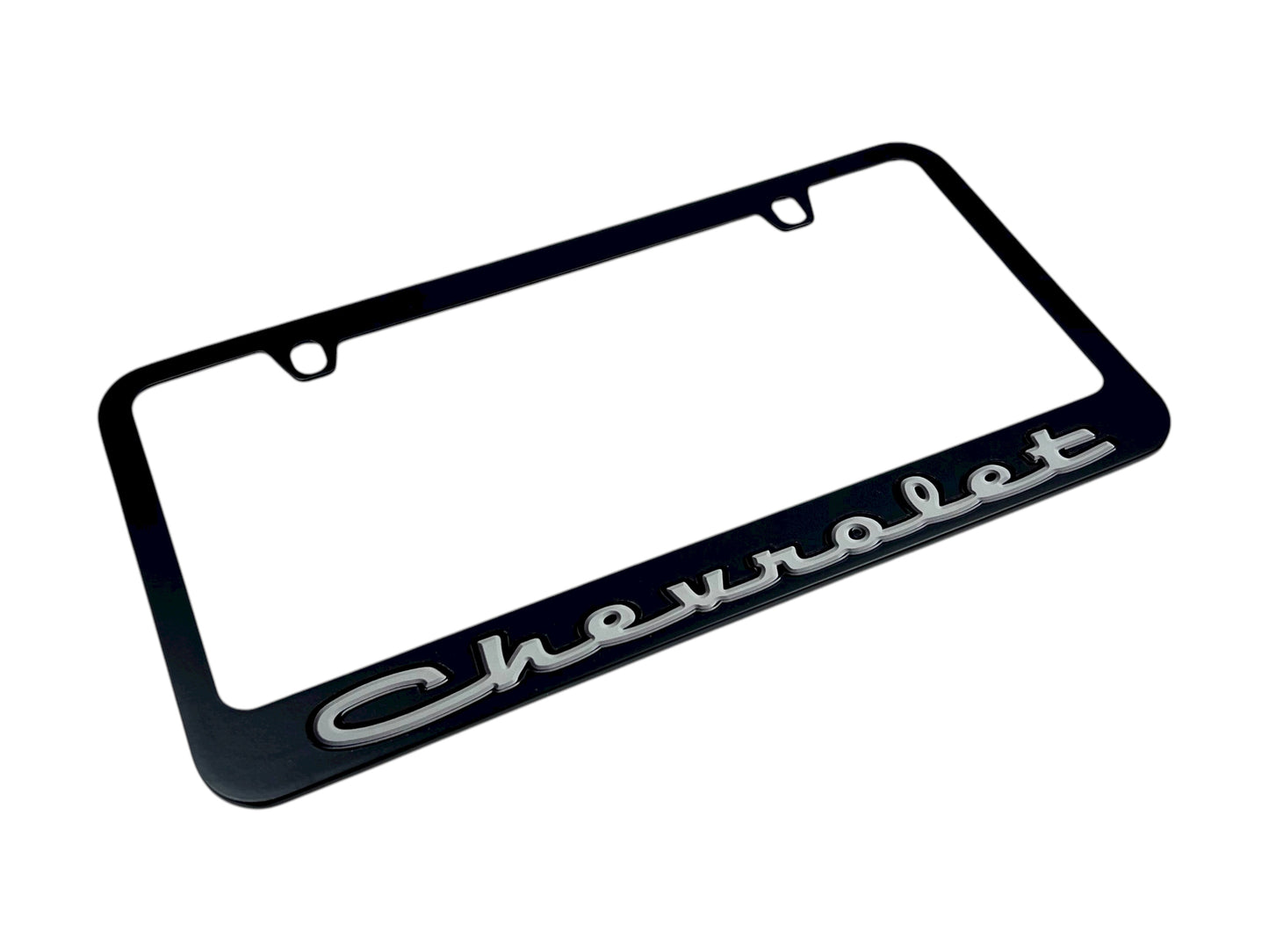 Classic Chevrolet Black License Plate Frame