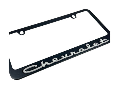 Classic Chevrolet Black License Plate Frame
