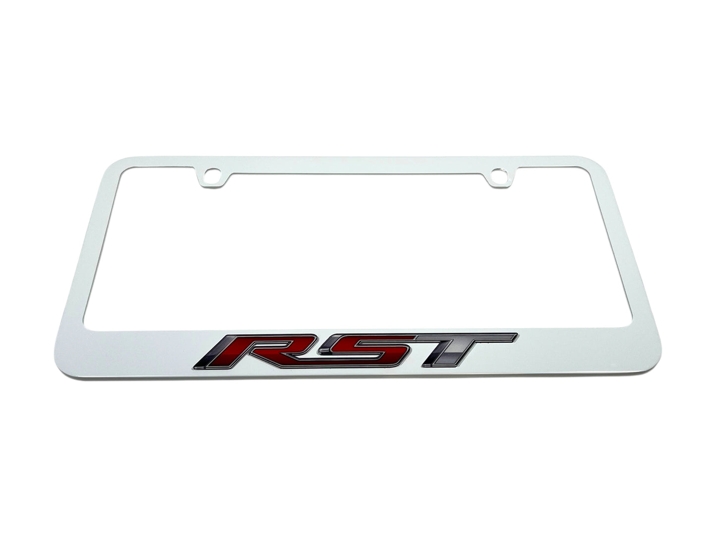 Chevrolet RST White Powder Coated License Plate Frame