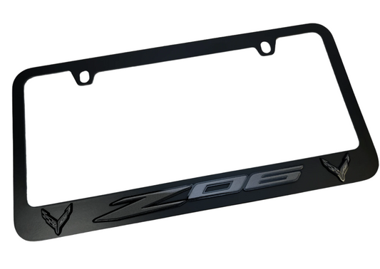 Chevrolet Corvette C8 Z06 Midnight Black License Plate Frame