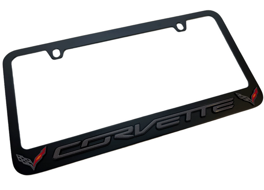 Chevrolet Corvette C7 Black License Plate Frame