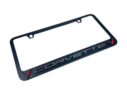 Chevrolet Corvette C8 Black License Plate Frame