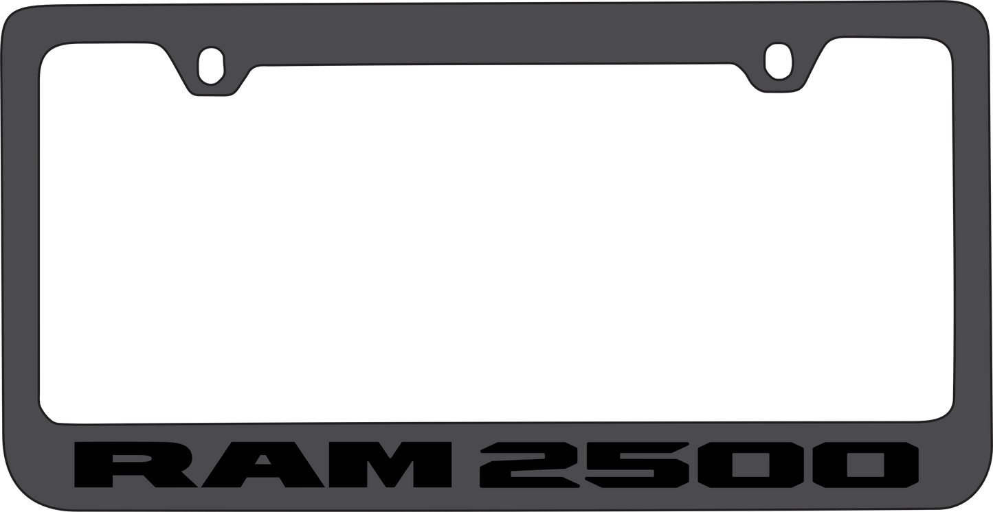 Ram 2500 Black License Plate Frame