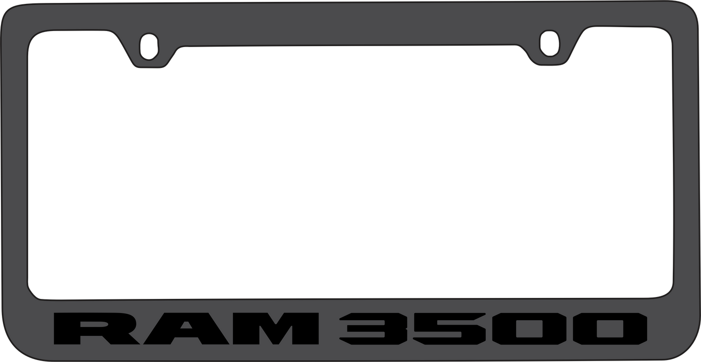 Ram 3500 Black License Plate Frame