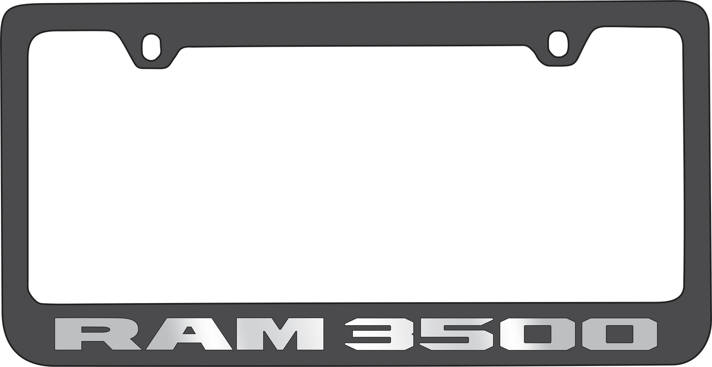 Ram 3500 Black Powder-Coated License Plate Frame