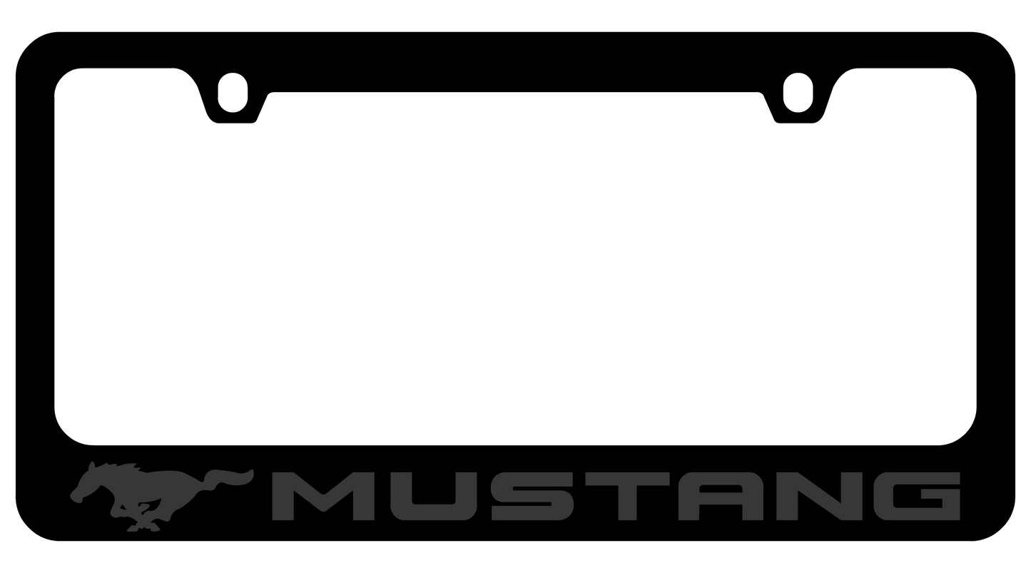 Ford Mustang Horse Black License Plate Frame