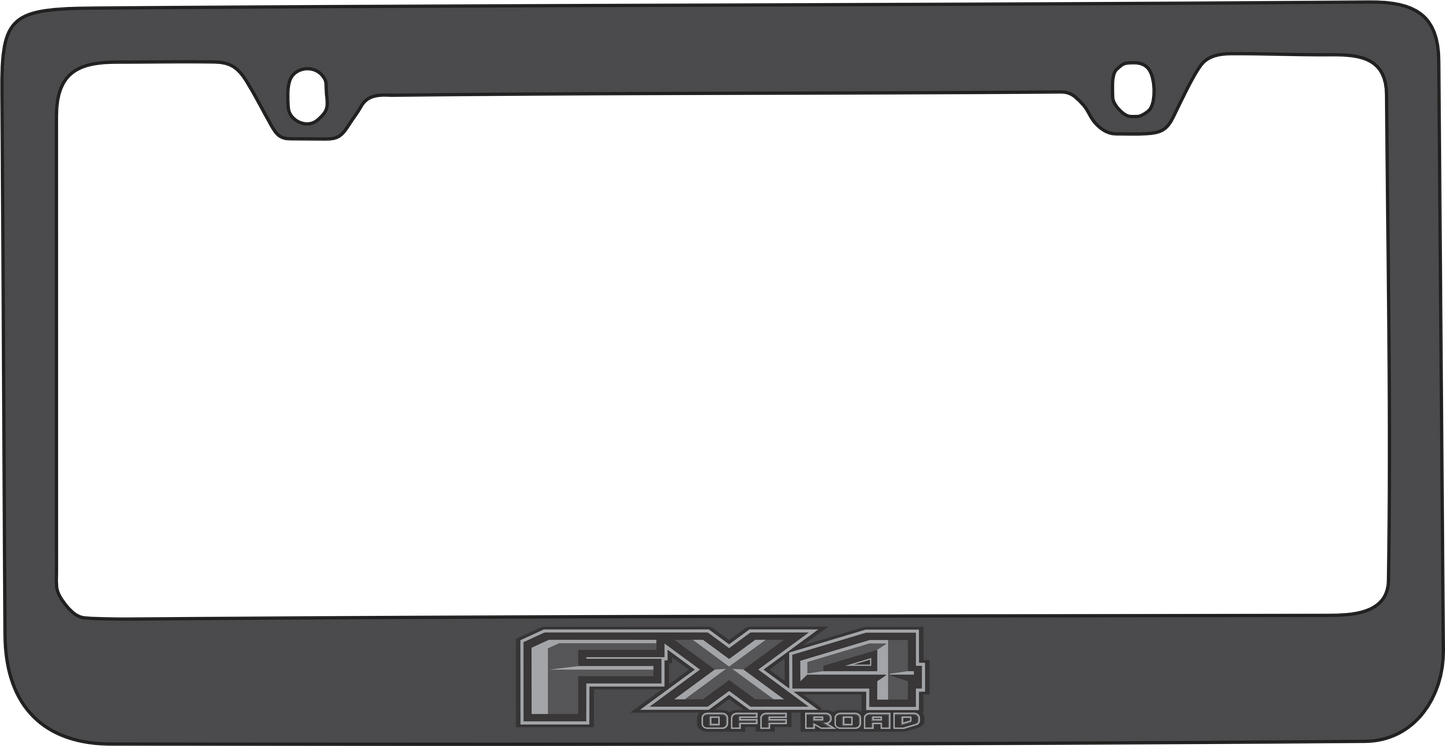 Ford FX4 Monochromatic Black License Plate Frame