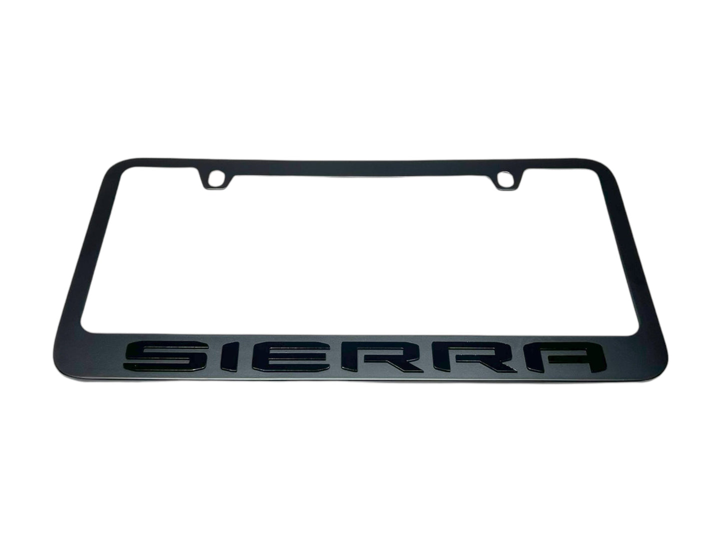 GMC Sierra Blacked Out Powder Coated Black License Plate Frame