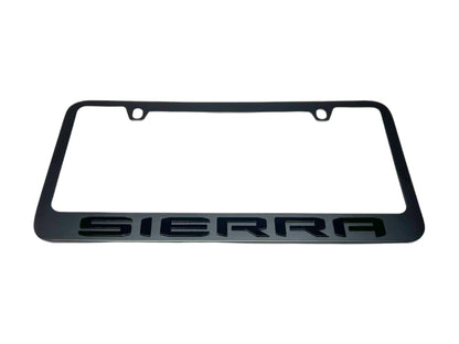 GMC Sierra Blacked Out Powder Coated Black License Plate Frame