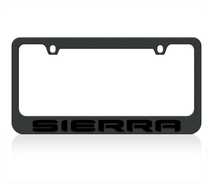 GMC Sierra Blacked Out Powder Coated Black License Plate Frame
