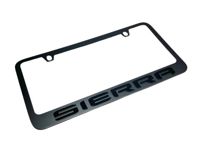 GMC Sierra Blacked Out Powder Coated Black License Plate Frame