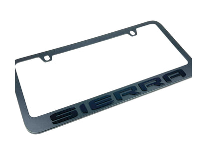 GMC Sierra Blacked Out Powder Coated Black License Plate Frame