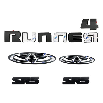 Emblem Overlays Compatible with 4Runner 2010-2024 ABS Plastic Badge Overlay 0516 with Strong Adhesive Matte Black 11Pcs