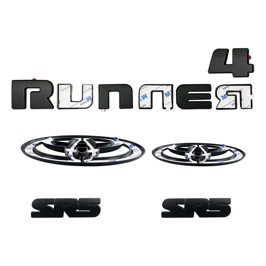 Emblem Overlays Compatible with 4Runner 2010-2024 ABS Plastic Badge Overlay 0516 with Strong Adhesive Matte Black 11Pcs