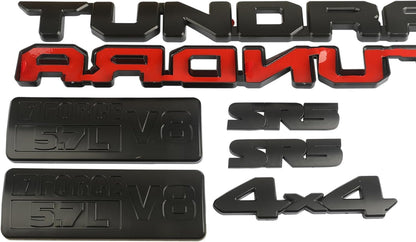 Matte Black Emblem Overlay Kit for 2014–2021 Tundra (7PCS) – ABS Blackout Badge Covers with Strong Adhesive, Easy Peel & Stick Install