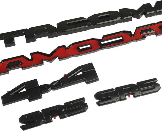 Matte black Tacoma SR5 emblem overlay kit Overrig Supply.