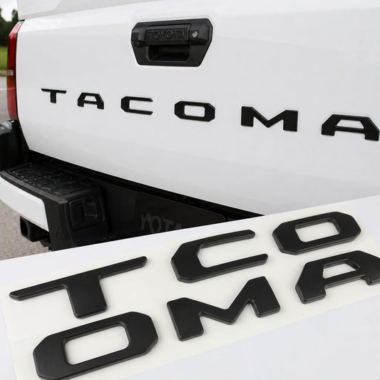 Black Tailgate Lettering Insert for 2024-2026 Toyota Tacoma, Emblem Badge Decal Overlay