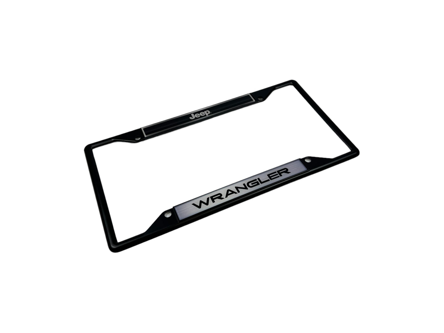 Jeep Wrangler Black Powder-Coated Metal License Plate Frame