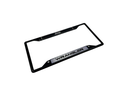 Jeep Wrangler Black Powder-Coated Metal License Plate Frame