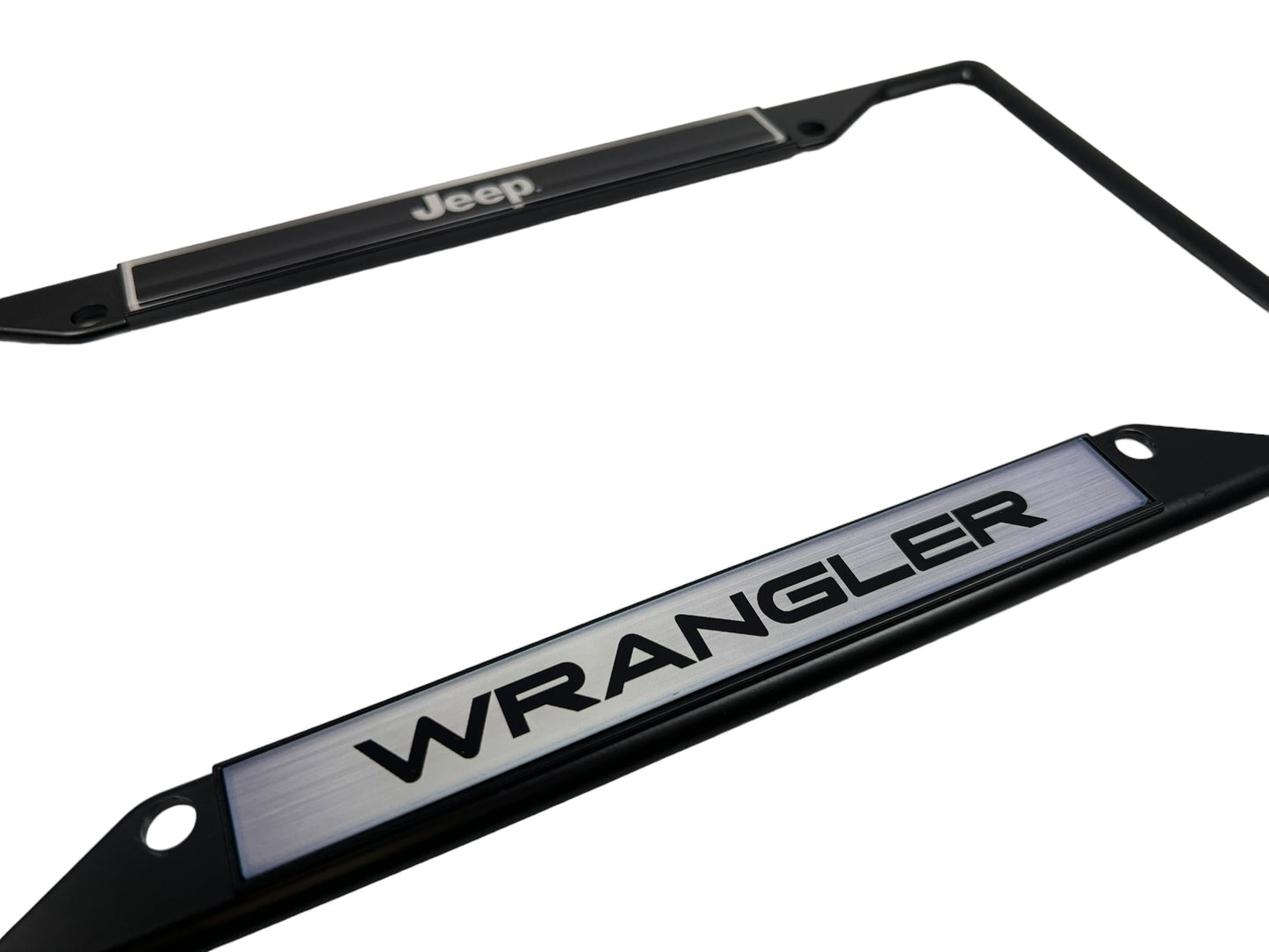Jeep Wrangler Black Powder-Coated Metal License Plate Frame