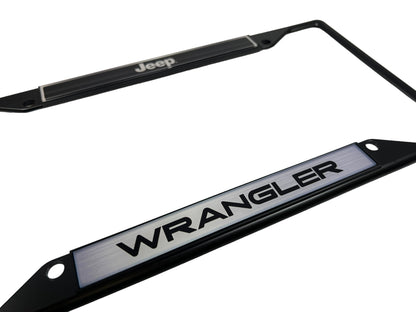 Jeep Wrangler Black Powder-Coated Metal License Plate Frame