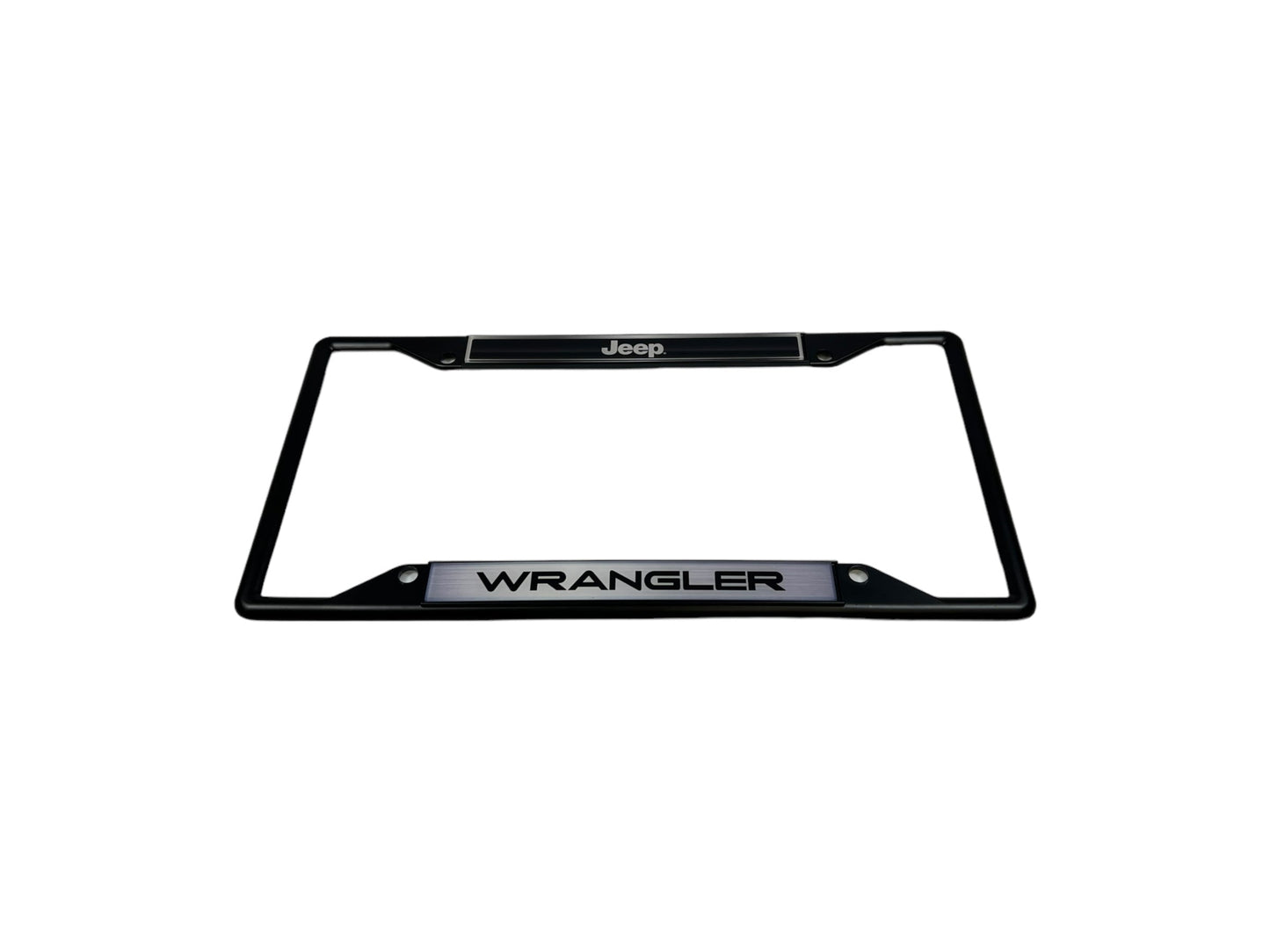 Jeep Wrangler Black Powder-Coated Metal License Plate Frame