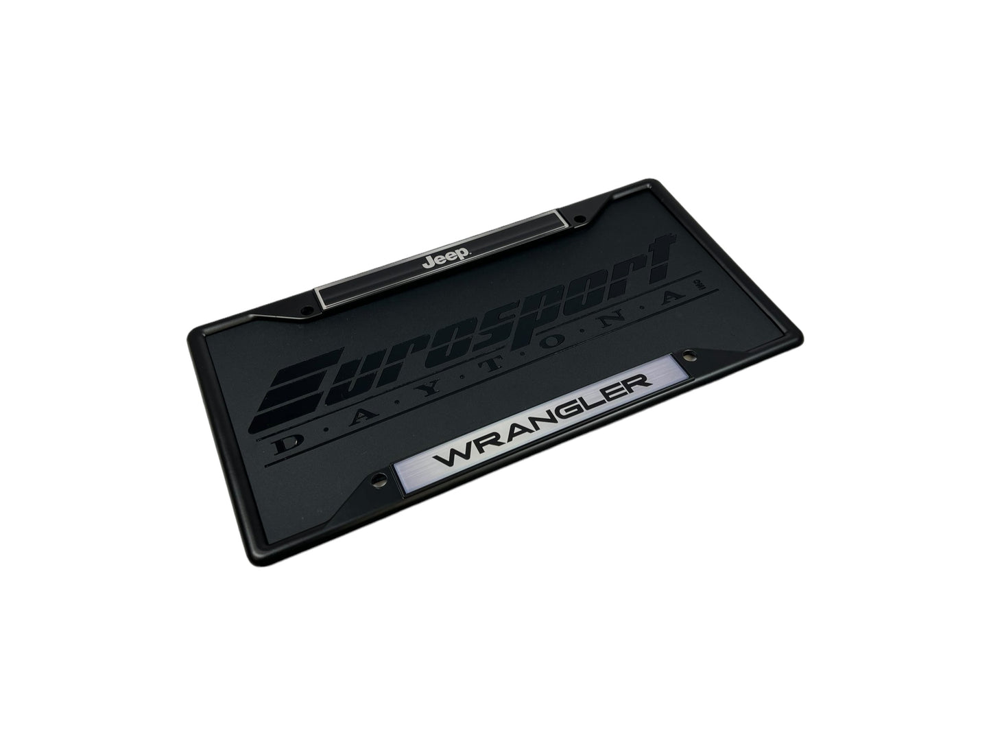 Jeep Wrangler Black Powder-Coated Metal License Plate Frame