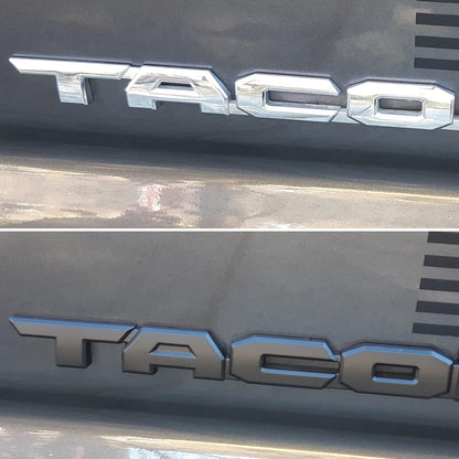 Blackout Emblem Overlays 5Pcs Compatible with Tacoma 2024 2025 2026 ABS Plastic Badge Emblems Overlay 250416 with Strong Adhesive Matte Black