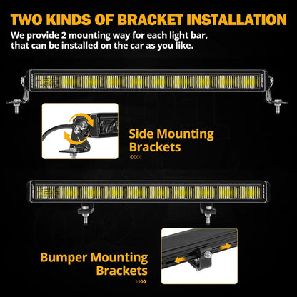 SP-DRL Series 22 Inch 114W 12440LM Single Row Off Road LED Light Bar With Amber&White DRL
