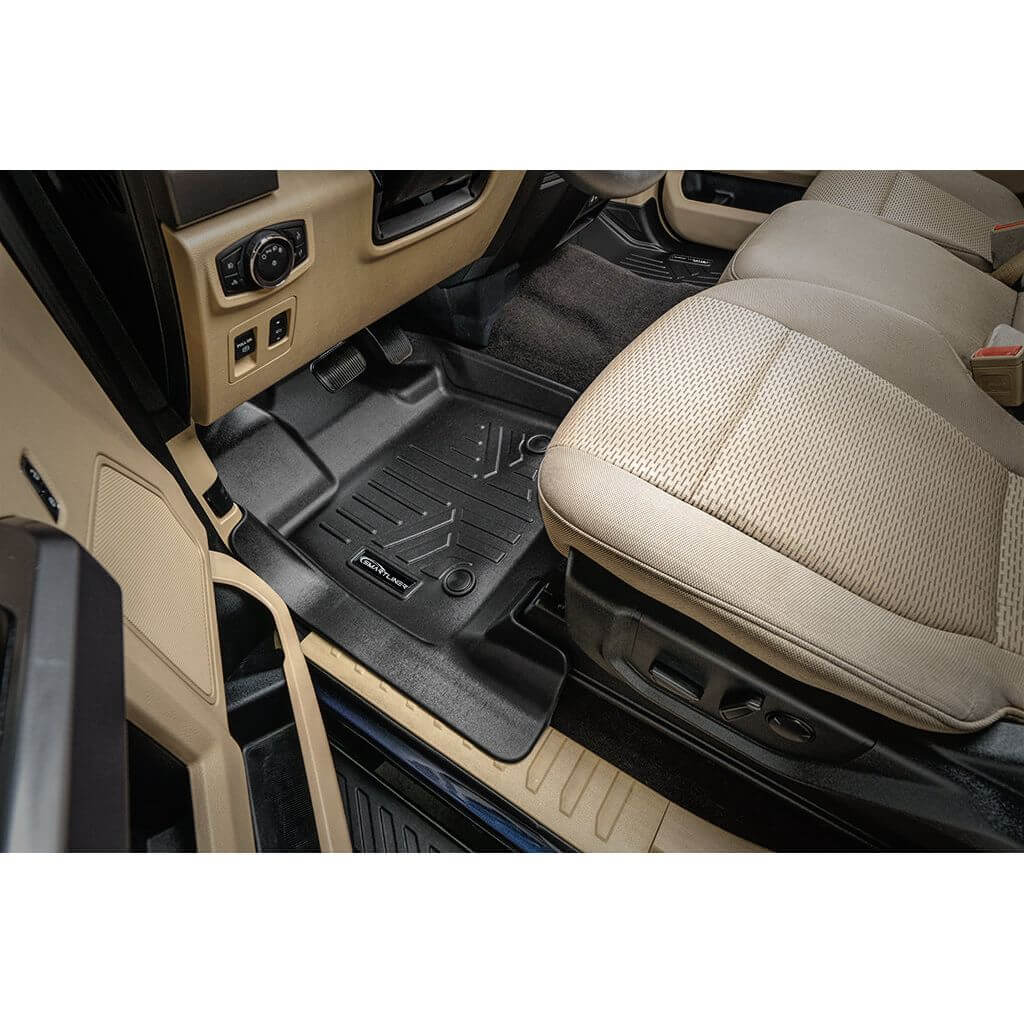 Custom Fit All-Weather Floor Liners for 2015–2025 Ford F-150 SuperCrew Cab with 1st Row Bench (No OTH), Carpet Flooring & 2nd Row Rear Underseat Storage