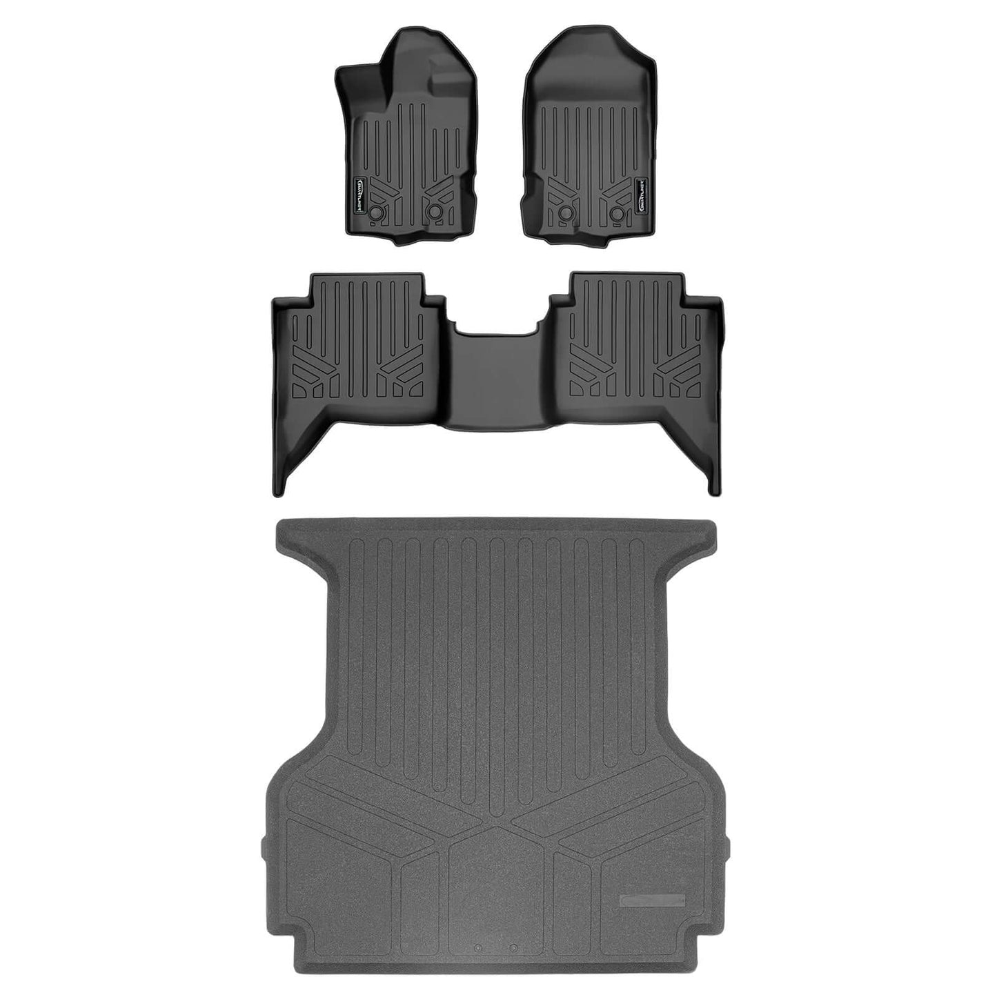 Custom Fit All-Weather Floor Liners for 2019–2023 Ford Ranger SuperCrew Cab (Carpet Flooring)