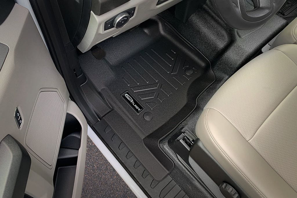Custom Fit All-Weather Floor Liners for 2017–2025 Ford F-250 / F-350 SuperCrew Cab with Vinyl Flooring, 1st Row Bench Seat, No Over-The-Hump Coverage & Rear Underseat Storage