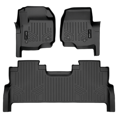 Custom Fit All-Weather Floor Liners for 2017–2025 Ford F-250 / F-350 SuperCrew Cab with Vinyl Flooring, 1st Row Bench Seat, No Over-The-Hump Coverage & Rear Underseat Storage