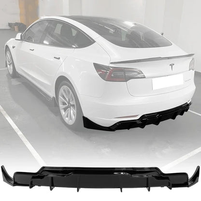 Rear Diffuser with Aprons for Tesla Model 3 2017-2025 IKON Style 3PC