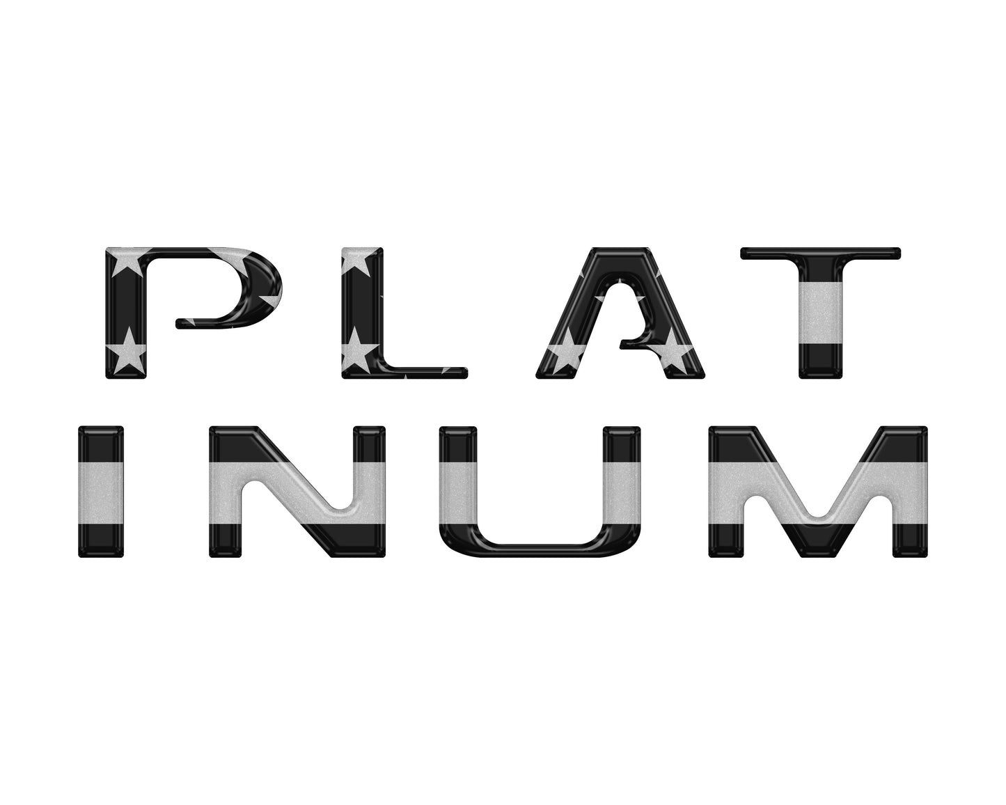 Platinum Tailgate Letter Inserts Fits 2021-2023 Ford F-150