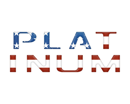 Platinum Tailgate Letter Inserts Fits 2021-2023 Ford F-150