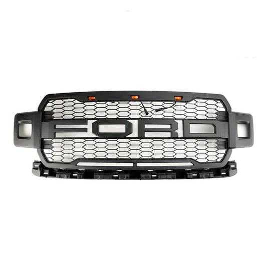 Ford F-150 2018–2020 Raptor Style Black Front Grille with LED Lights