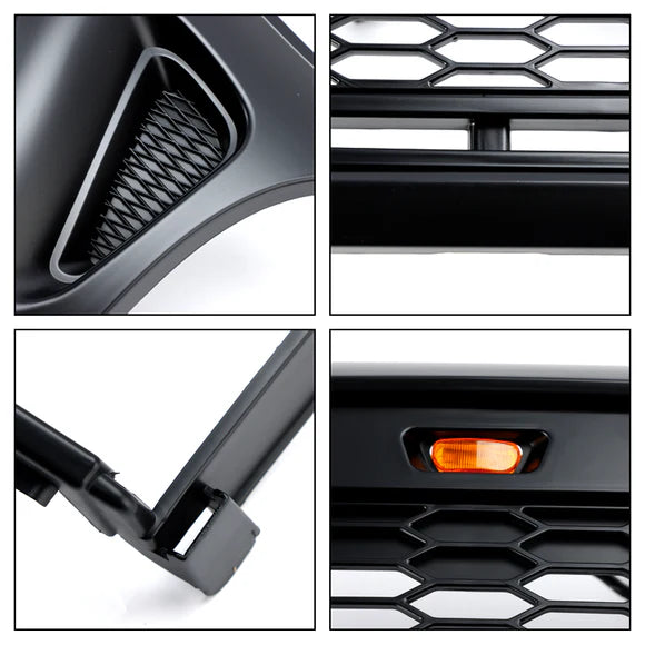 2001-2004 Toyota Tacoma Honeycomb Front Bumper Grill Replacement Black Grille W/ Letter & LED