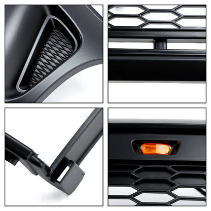 2001-2004 Toyota Tacoma Honeycomb Front Bumper Grill Replacement Black Grille W/ Letter & LED