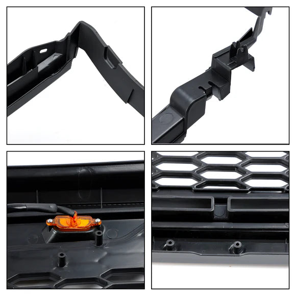 2001-2004 Toyota Tacoma Honeycomb Front Bumper Grill Replacement Black Grille W/ Letter & LED