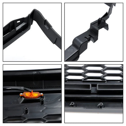 2001-2004 Toyota Tacoma Honeycomb Front Bumper Grill Replacement Black Grille W/ Letter & LED