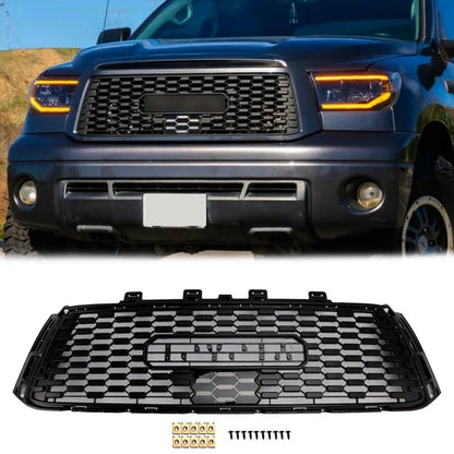 TRD PRO Grille For Toyota Tundra 2010-2013 Front Bumper Replacement Honeycomb Black Grill W/ TOYOTA Letter