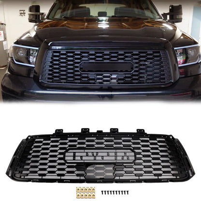TRD PRO Grille For Toyota Tundra 2010-2013 Front Bumper Replacement Honeycomb Black Grill W/ TOYOTA Letter
