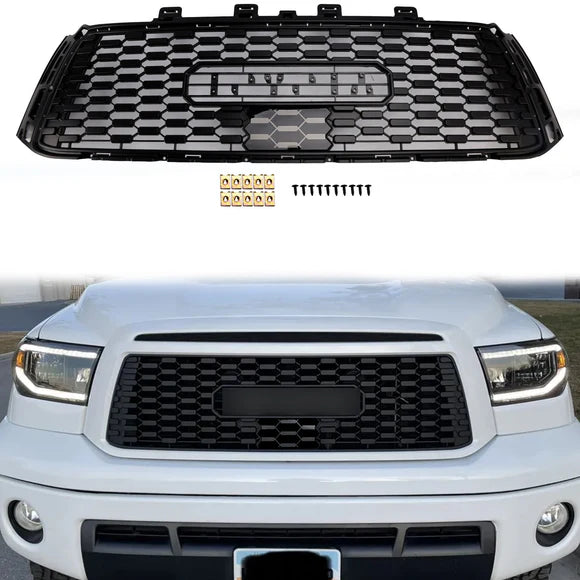 TRD PRO Grille For Toyota Tundra 2010-2013 Front Bumper Replacement Honeycomb Black Grill W/ TOYOTA Letter